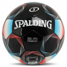 Мяч футбольный №5 PU ламинированный сшит машинным способом SPALDING 2.0 66005Z (№5, черный-голубой)