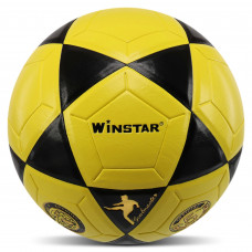 Мяч футбольный №5 PU ламинированный клееный WINSTAR FB-00036 (№5, желтый-черный)