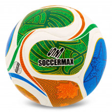 М'яч футбольний HYBRID SOCCERMAX FB-00315 №5 PU білий-синій-зелений