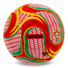 Мяч футбольный №5 PU Гриппи сшит вручную BALLONSTAR PORTUGAL FB-00320 (№5, красный-зеленый)