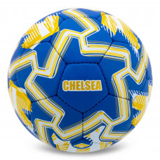Мяч футбольный №5 PU Гриппи сшит вручную BALLONSTAR CHELSEA FB-00331 (№5, синий-золотой)