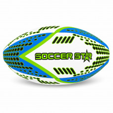 М'яч для регбі SOCCER STAR R-5341-4 №4 білий-синій-салатовий