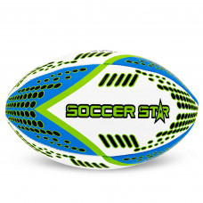 Мяч для регби размер 5 SOCCER STAR R-5341-5 (Grippy, №5, белый-синий-салатовый)