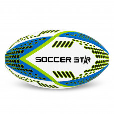 Мяч для регби размер 3 SOCCER STAR R-5354-3 6-9лет (Microfiber, №3, белый-синий-салатовый)