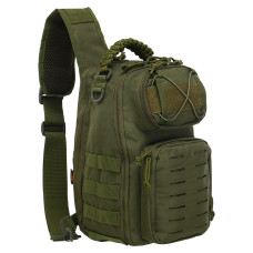 Сумка-слинг тактическая с одной лямкой SILVER KNIGHT 8037 (нейлон, оксфорд 900D, р-р 35x15x20см, 11л, цвета в ассортименте)