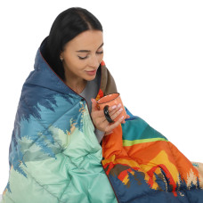 Одеяло туристическое PRINTING DOWN BLANKET 4Monster C-BKH (Нейлон 820D380T, утиный пух, покрытие W/R водонепрониц., р-р 137x203см, t -20 до 0, синий)