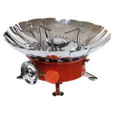 Плита газовая туристическая с пьезоподжигом с ветрозащитой KOVAR K-203 (металл, р-р 16х11см)