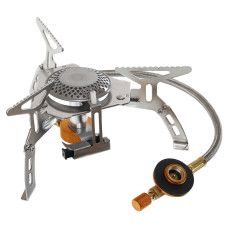 Горелка газовая туристическая со шлангом под баллоны SP-Sport KL-S4 (металл, р-р 7х7х5см, 16х16х8см)