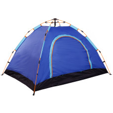 Палатка-автомат кемпинговая с автоматическим каркасом 3-х местная SP-Sport SJ-0004 (р-р 2х1,5х1,35м, 1 слой, PL, нейлон, PVC, синий-бирюзовый)