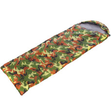 Спальный мешок одеяло с капюшоном SP-Sport SY-066 (PL,хлопок, 250г на м2, р-р 190+30х75см, t 0 до +15, камуфляж)