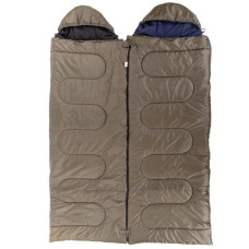 Спальный мешок одеяло с капюшоном состегивающийся (двухместный) Турист CHAMPION SY-4733 (PL,вес 2000г, р-р190+30х80/160см, t -10 до +15, цв. в ассорт)