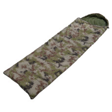 Спальный мешок одеяло с капюшоном SP-Sport SY-7374 (PL, хлопок, 950г, р-р 180+30х70см, t -5 до +15, камуфляж серый)
