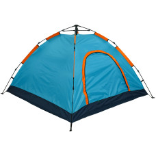 Палатка-автомат кемпинговая с автоматическим каркасом 4-х местная SP-Sport TY-0537 (р-р 2х2,1х1,35м, 1 слой, PL, бирюзовый-оранжевый)