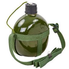 Фляга V-1л с ремнем SP-Sport TY-4836-1 (алюминий, оливковый)