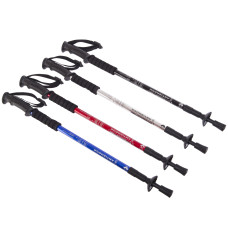 Палка треккинговая (для скандинавской ходьбы) (1шт) ENERGIA TY-6135 (алюминий, 3 слож, l-63-135см, цвета в ассортименте)