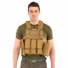 Жилет тактический разгрузочный с системой быстрого сброса и шестью подсумками MOLLE регулируемый SP-Sport TY-7176 (900D оксфорд, цвета в ассортименте)