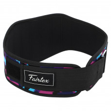 Пояс атлетичний текстильний FAIRTEX 165551 спинка-18см розмір-S-XL чорний-фіолетовий-блакитний