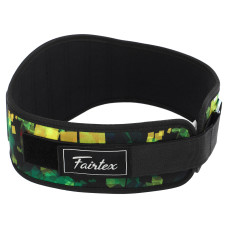 Пояс атлетичний текстильний FAIRTEX 167772 спинка-17см розмір-S-XL чорний-зелений