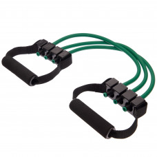 Еспандер трубчастий для фітнесу 3 жгута 15LB SP-Sport 8006 навантаження 7кг синій