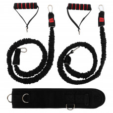 Пояс для вибігання еспандер для відпрацювання швидкості та вибухової сили SP-Planeta 8039 довжина-1,15м чорний