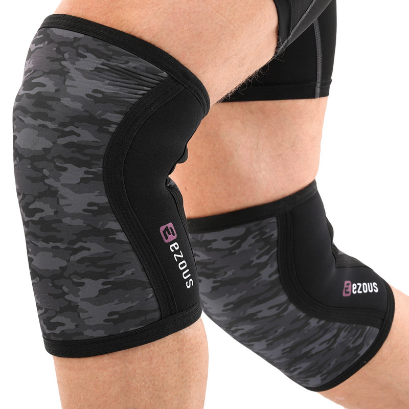 Наколенники для приседа и пауэрлфтинга 2штуки CROSSFIT KNEECAP EZOUS A-05 (неопрен (SCR), толщ. изд.5мм, р-р S-XL, S(33-35см), M(35-38см),L(38-40см),