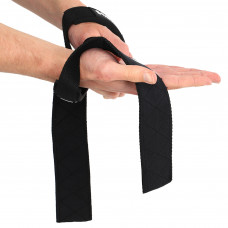 Лямки для тяги (2шт) LIFTING STRAP EZOUS B-09 (полиэстер, хлопок, ультрафибра, р-р 33х5см, вес уп. 80гр, черный)
