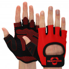 Перчатки для фитнеса и тренировок HARD TOUCH BC-4460 (PVC, PL, открытые пальцы, р-р S-XL, цвета в ассортименте)