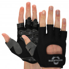 Перчатки для фитнеса и тренировок HARD TOUCH BC-4462 (PVC, PL, открытые пальцы, р-р S-XL, цвета в ассортименте)