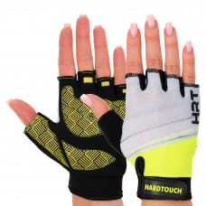 Перчатки для фитнеса и тренировок HARD TOUCH BC-4665 (PVC, PL, открытые пальцы, р-р XS-XL, цвета в ассортименте)