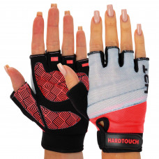 Перчатки для фитнеса и тренировок HARD TOUCH BC-4665 (PVC, PL, открытые пальцы, р-р XS-XL, цвета в ассортименте)