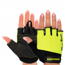 Перчатки для фитнеса и тренировок HARD TOUCH BC-4666 (PVC, PL, открытые пальцы, р-р XS-XL, цвета в ассортименте)