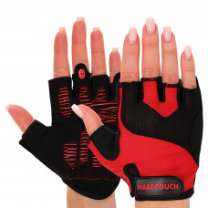 Перчатки для фитнеса и тренировок HARD TOUCH BC-8082 (PVC, PL, открытые пальцы, р-р S-XL, цвета в ассортименте)