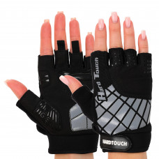 Перчатки для фитнеса и тренировок HARD TOUCH BC-8089 (PVC, PL, открытые пальцы, р-р S-XL, цвета в ассортименте)