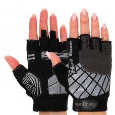 Перчатки для фитнеса и тренировок HARD TOUCH BC-8089 (PVC, PL, открытые пальцы, р-р S-XL, цвета в ассортименте)