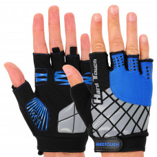 Перчатки для фитнеса и тренировок HARD TOUCH BC-8089 (PVC, PL, открытые пальцы, р-р S-XL, цвета в ассортименте)