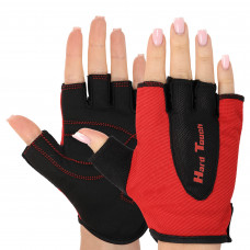 Перчатки для фитнеса и тренировок HARD TOUCH BC-8092 (PVC, PL, открытые пальцы, р-р S-XL, цвета в ассортименте)