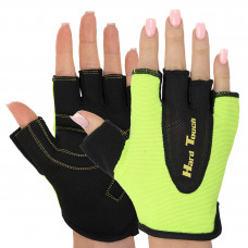 Перчатки для фитнеса и тренировок HARD TOUCH BC-8092 (PVC, PL, открытые пальцы, р-р S-XL, цвета в ассортименте)