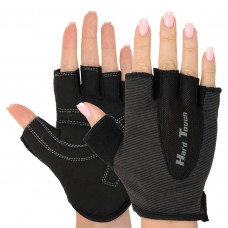 Перчатки для фитнеса и тренировок HARD TOUCH BC-8092 (PVC, PL, открытые пальцы, р-р S-XL, цвета в ассортименте)