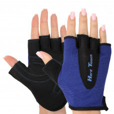 Перчатки для фитнеса и тренировок HARD TOUCH BC-8092 (PVC, PL, открытые пальцы, р-р S-XL, цвета в ассортименте)