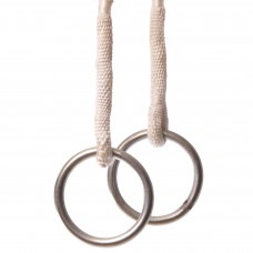 Кольца гимнастические с усиленными стропами металлические SP-Sport C-0036 (канат-нейлон l-1,96м, кольцо-металл d-17см)