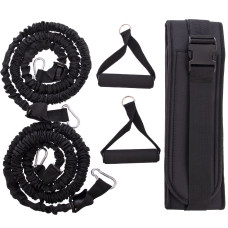 Поводок-амортизатор для тренировок на скорость и реакцию SP-Planeta C-4109 (латекс, полиэстер, 2 жгута длиной-1,2м, размер пояса-110x23см)