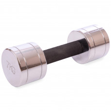 Гантель цельная стальная хромированная 1штука Record DB5202-7 (1x7кг) (1шт, металл хромированный)