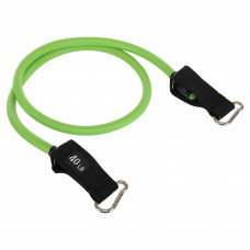 Еспандер трубчастий для фітнесу з карабіном DOUBLE CUBE DT-1002C-40LB 4х14x1200мм навантаження 18кг салатовий