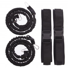 Амортизатор для скоростных тренировок SP-Planeta FB-5584 (латекс, полиэстер, 2 жгута длиной-2,3м, черный)