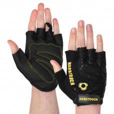 Перчатки для фитнеса и тренировок HARD TOUCH FG-9499 (PVC, PL, открытые пальцы, р-р S-XL, цвета в ассортименте)