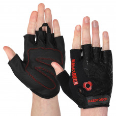 Перчатки для фитнеса и тренировок HARD TOUCH FG-9499 (PVC, PL, открытые пальцы, р-р S-XL, цвета в ассортименте)