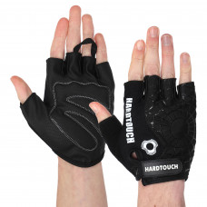 Перчатки для фитнеса и тренировок HARD TOUCH FG-9499 (PVC, PL, открытые пальцы, р-р S-XL, цвета в ассортименте)