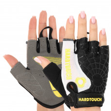 Перчатки для фитнеса и тренировок HARD TOUCH FG-9525 (PVC, PL, открытые пальцы, р-р S-XL, цвета в ассортименте)