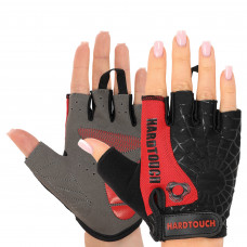 Перчатки для фитнеса и тренировок HARD TOUCH FG-9525 (PVC, PL, открытые пальцы, р-р S-XL, цвета в ассортименте)