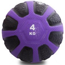 Медбол мяч медицинский Medicine Ball Zelart FI-0898-4 4кг (резина, d-23см, черный-фиолетовый)